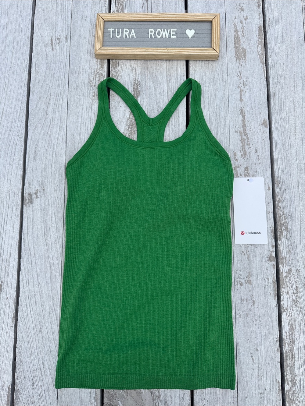 Lululemon Ebb to Street Tank Top Chameleon Green Size 6 NWT